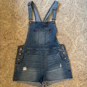 Denim Overall Shorts